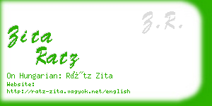zita ratz business card